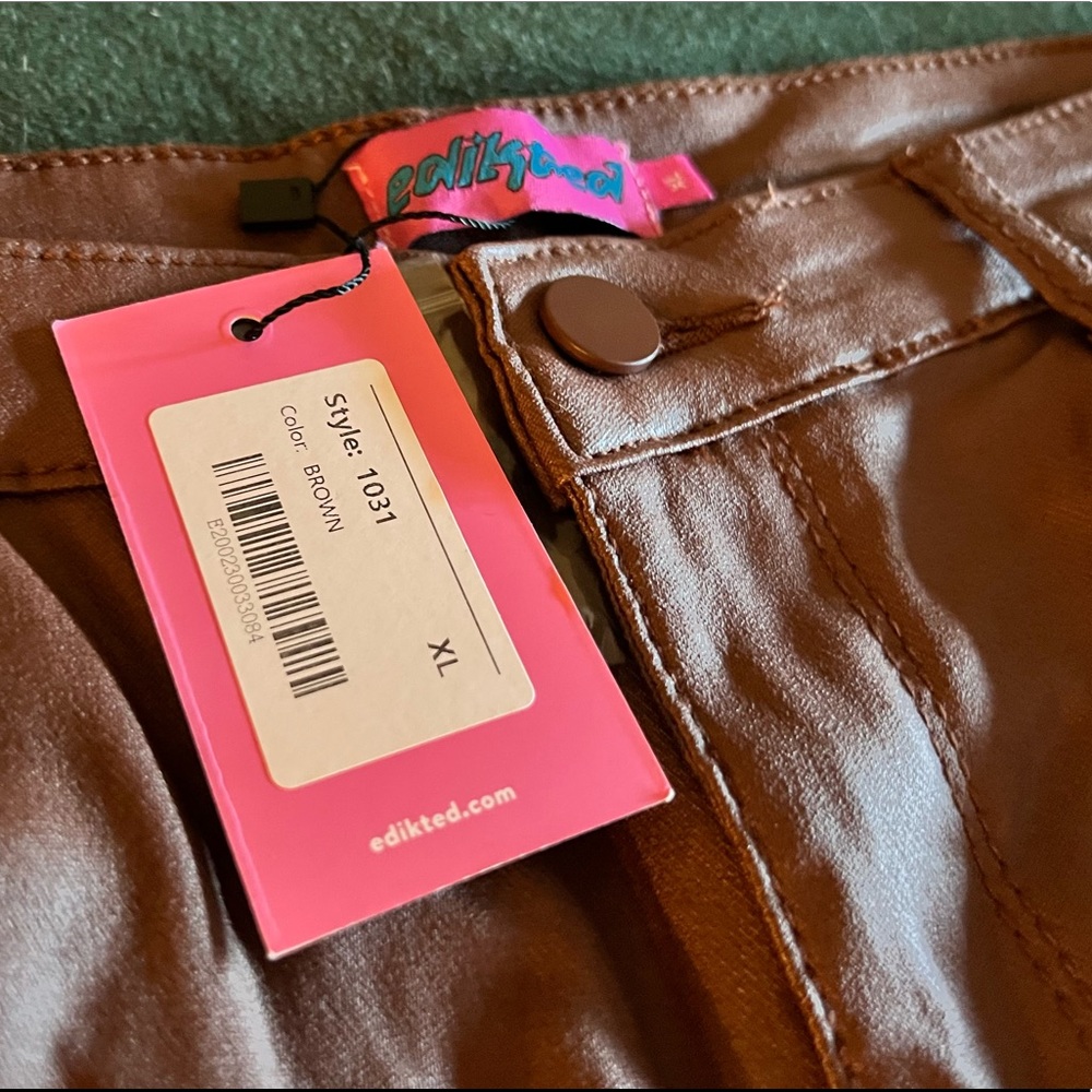 Edikted Faux Leather Flare Pants